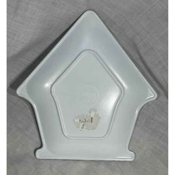 MELAMINE 8" Christmas Candy/Trinket Dish/Plate - Birdhouse Bluebird Holly Heart - Picture 3 of 6